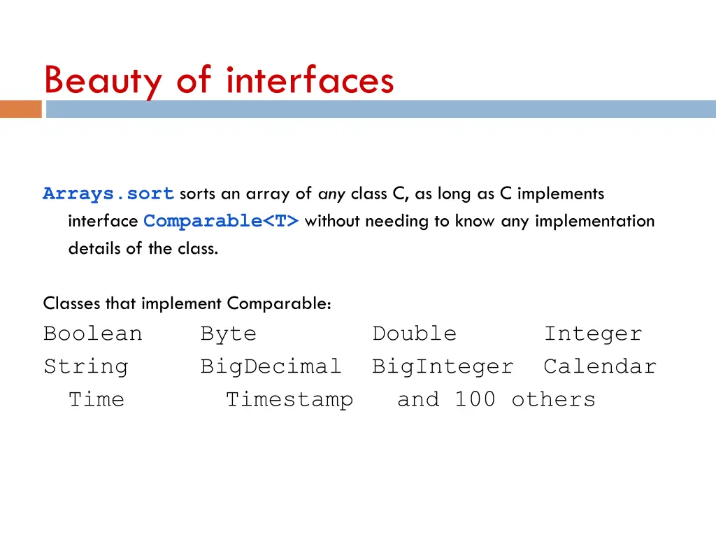 beauty of interfaces