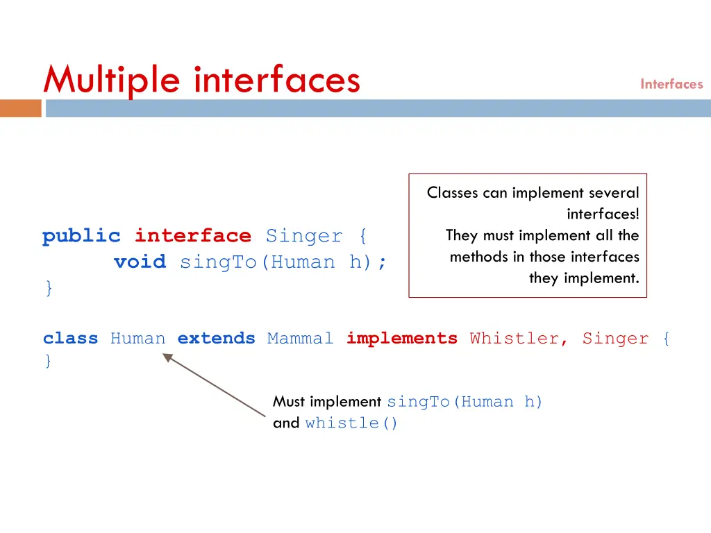 multiple interfaces