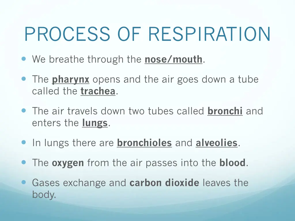 process of respiration