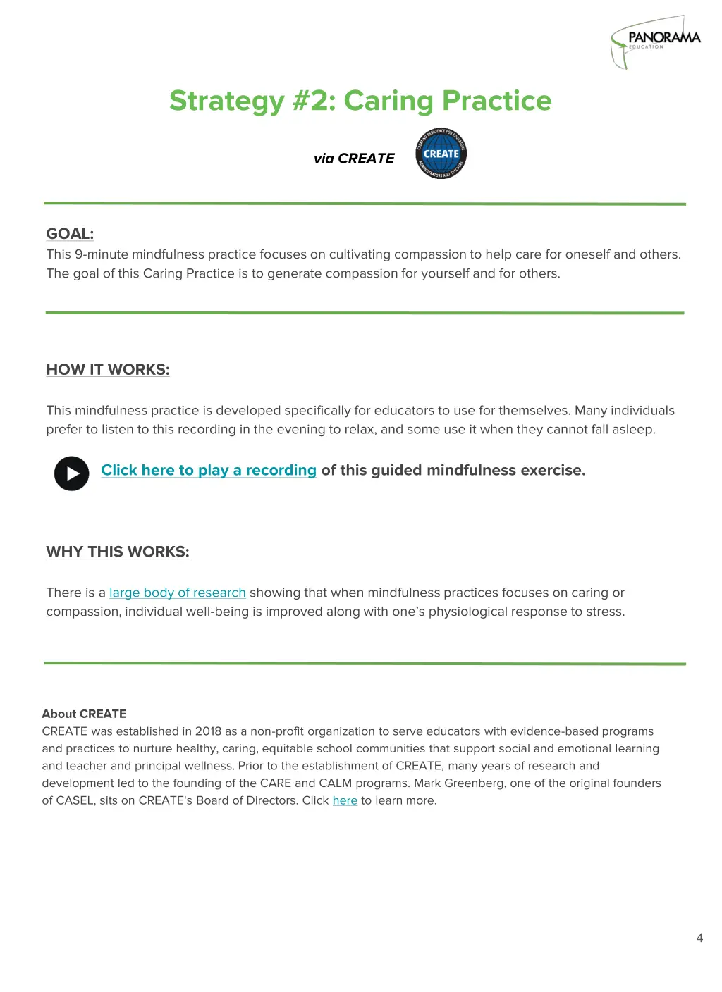 strategy 2 caring practice