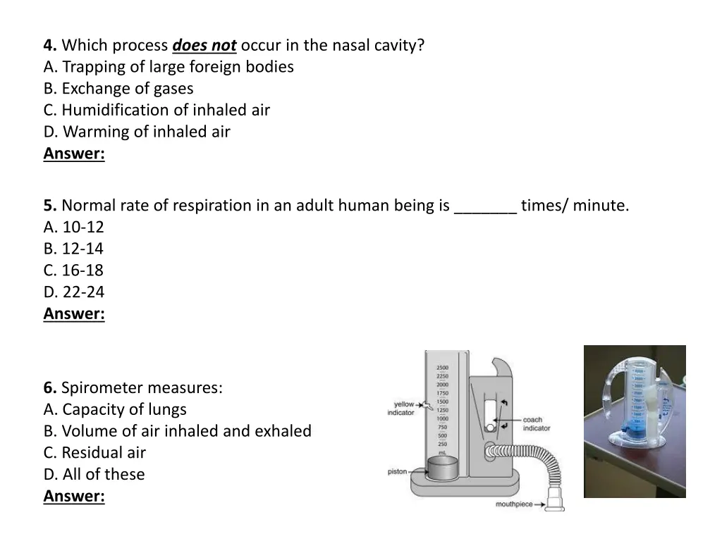 4 which process does not occur in the nasal