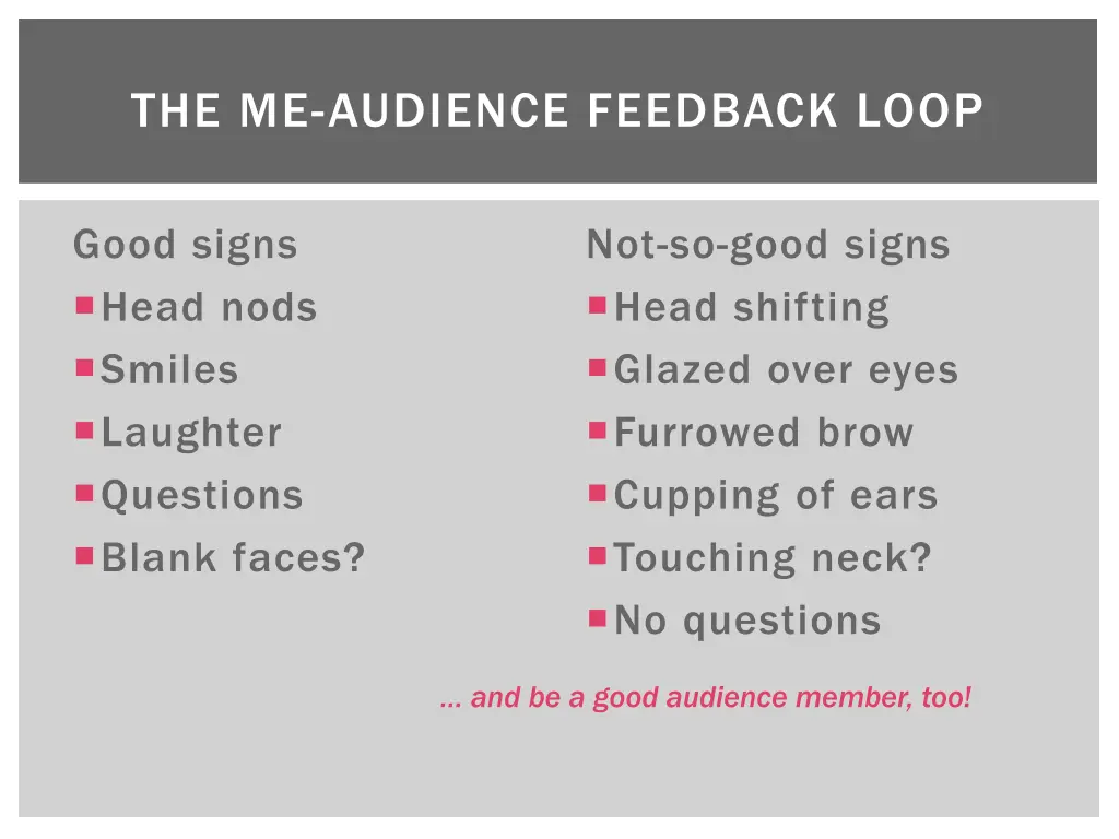 the me audience feedback loop