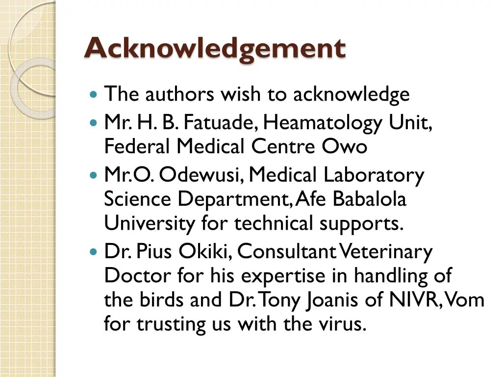 acknowledgement