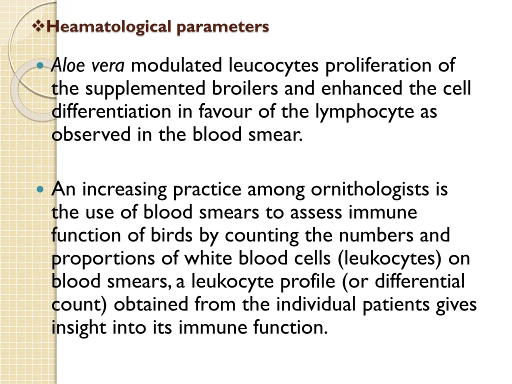 heamatological parameters