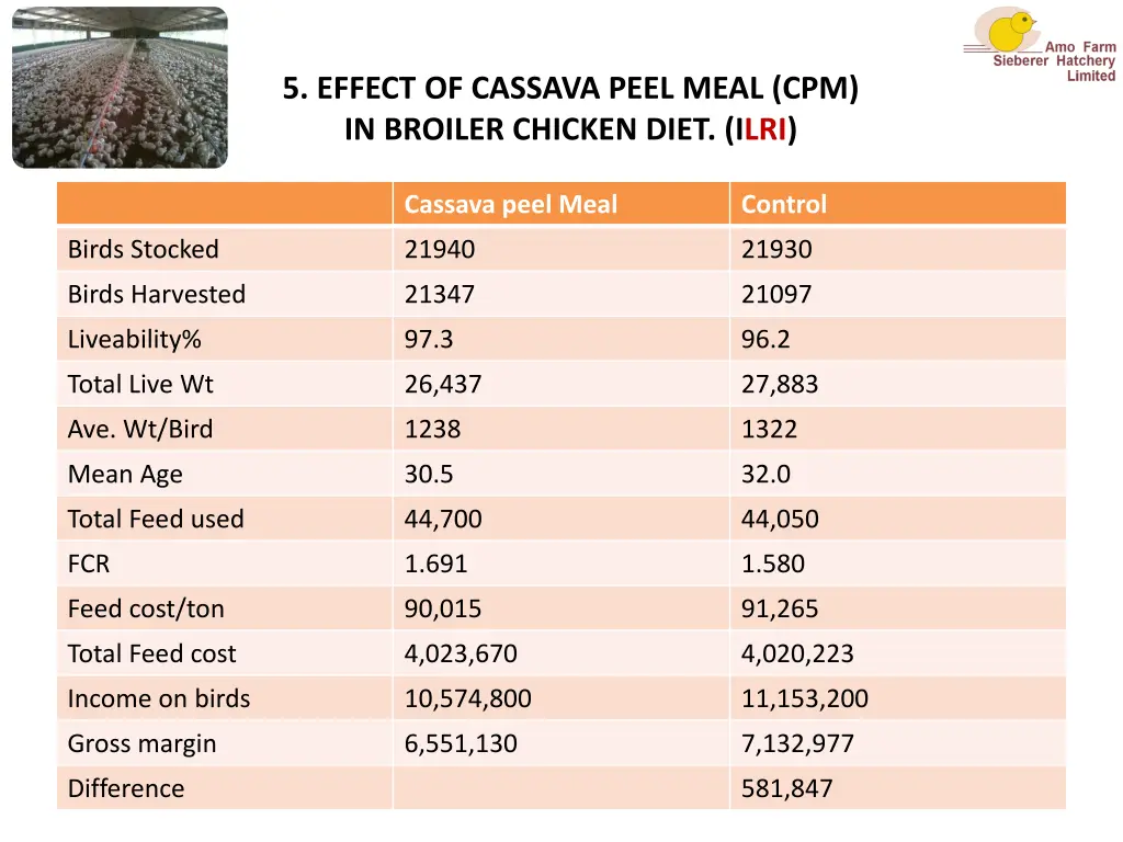 5 effect of cassava peel meal cpm in broiler