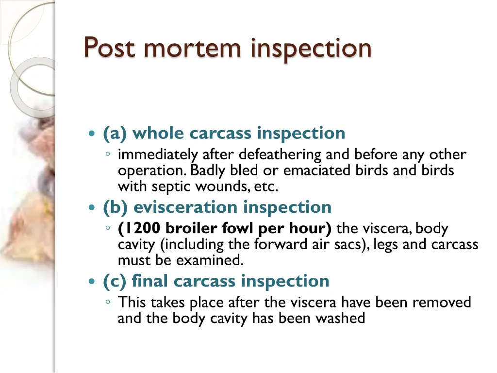 post mortem inspection