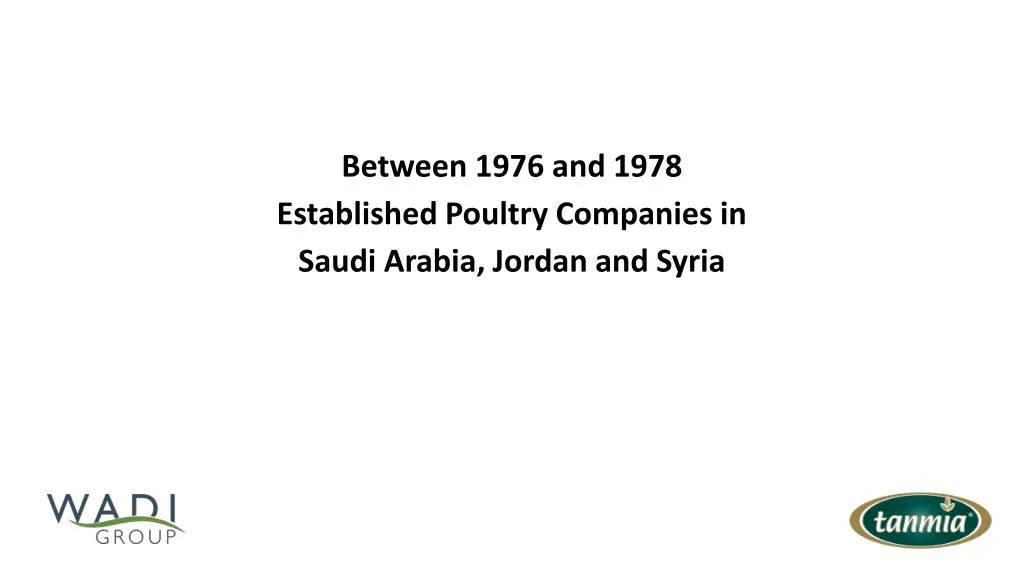 between 1976 and 1978 established poultry