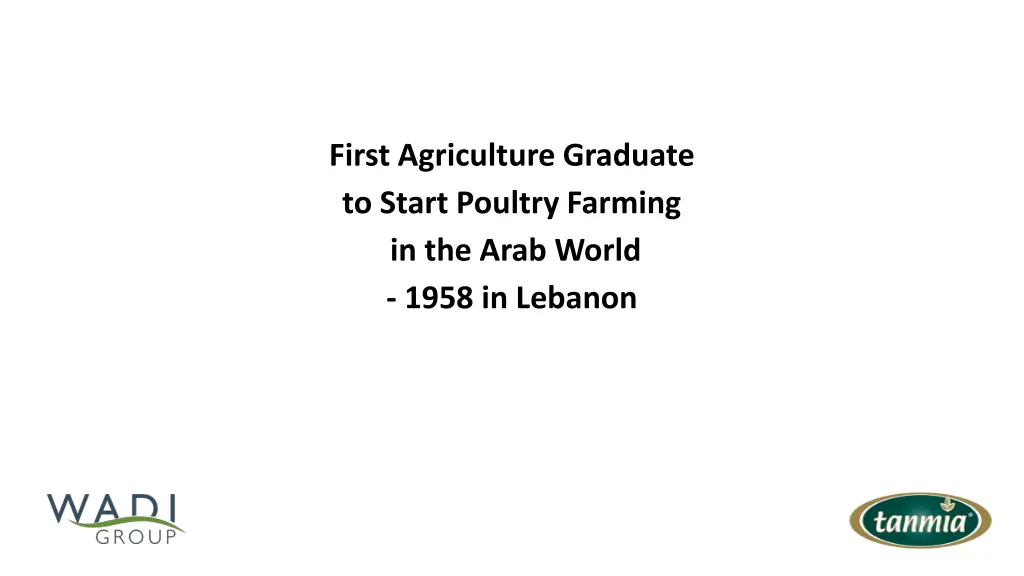 first agriculture graduate to start poultry