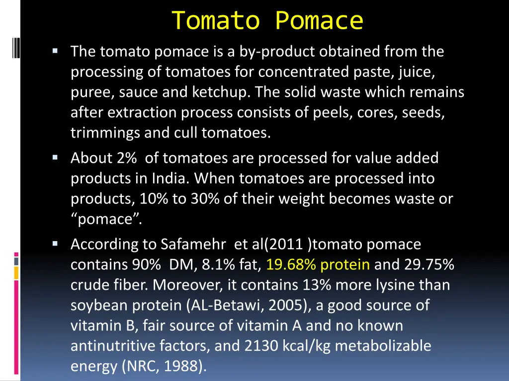 tomato pomace