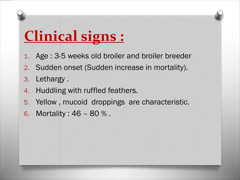 clinical signs