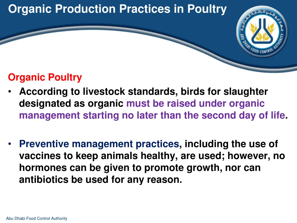 organic production practices in poultry 1