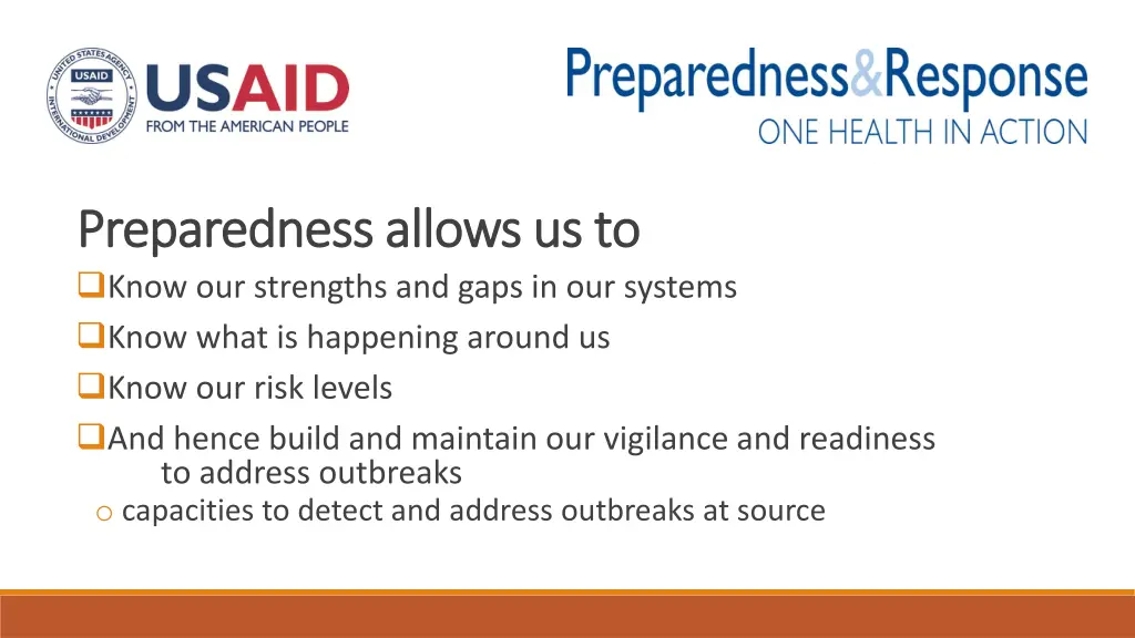 preparedness allows us to preparedness allows