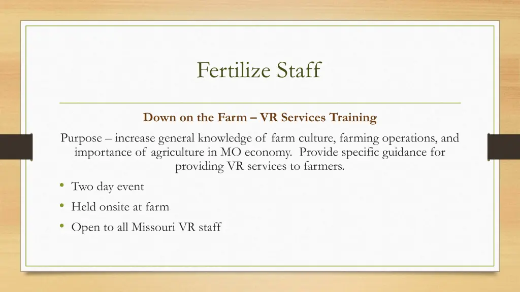 fertilize staff