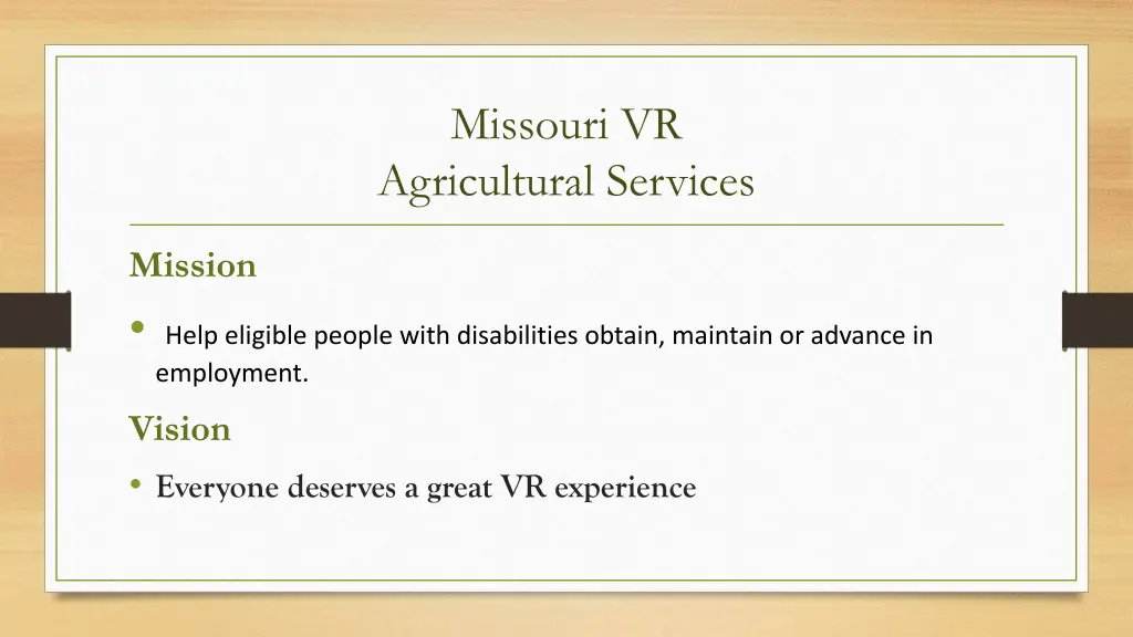 missouri vr agricultural services