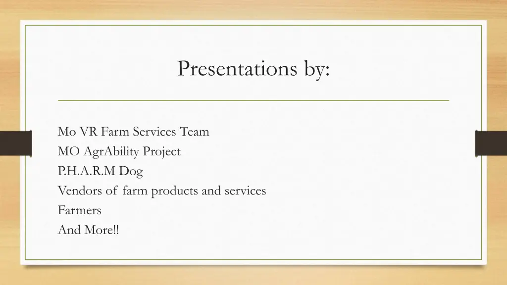 presentations by