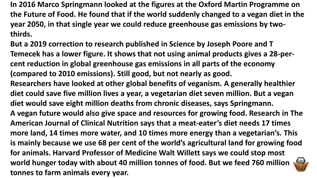 in 2016 marco springmann looked at the figures