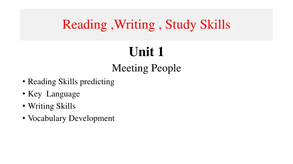 reading writing study skills