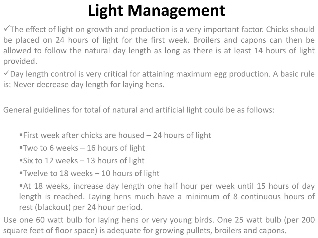 light management