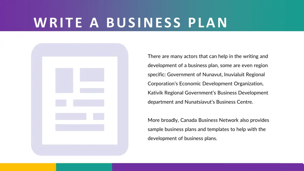 write a business plan