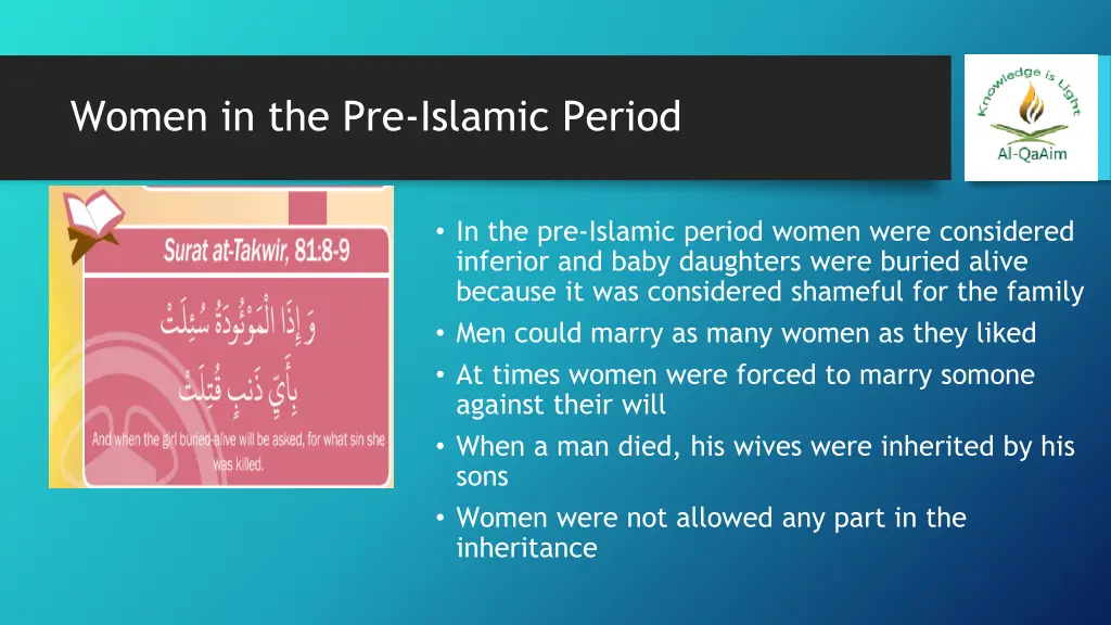 women in the pre islamic period