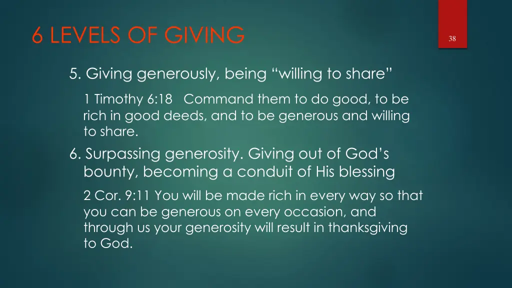 6 levels of giving 1