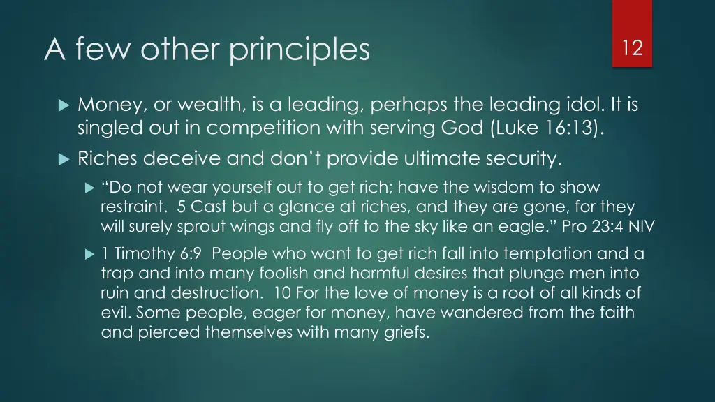 a few other principles