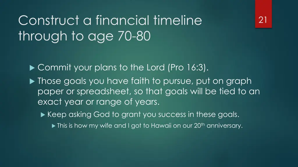 construct a financial timeline through