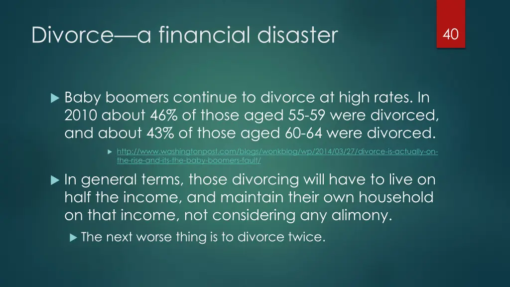 divorce a financial disaster