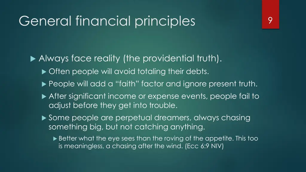 general financial principles