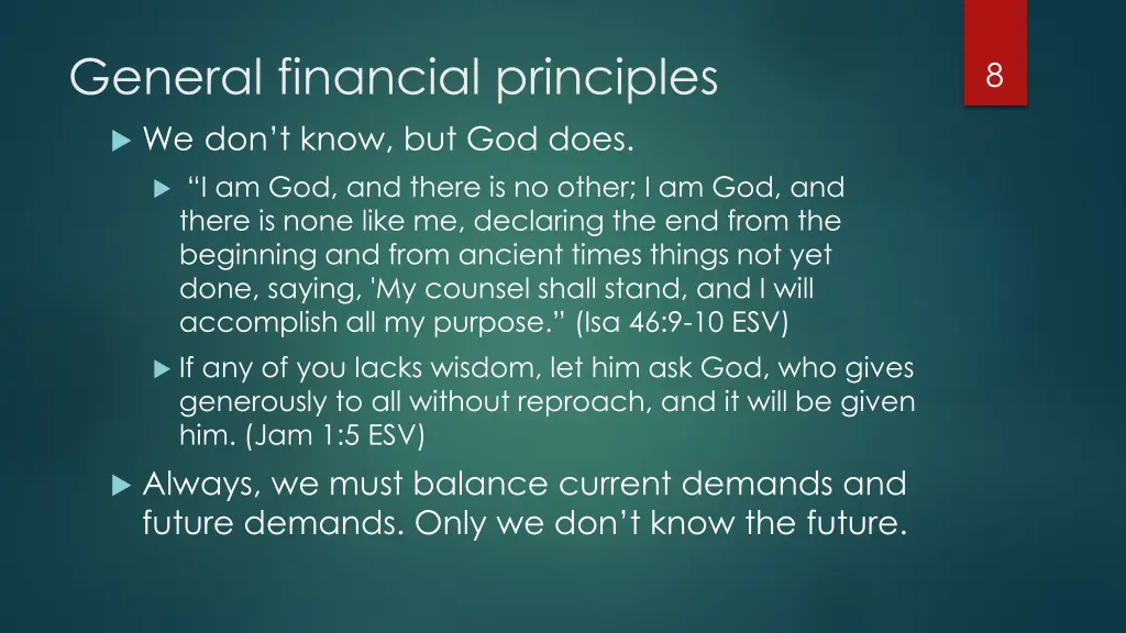 general financial principles we don t know