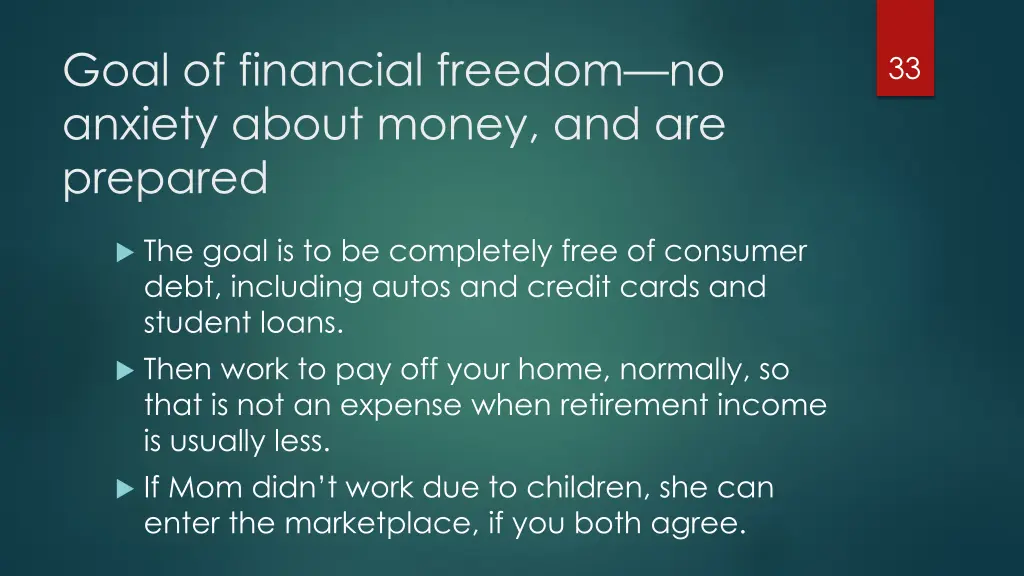 goal of financial freedom no anxiety about money