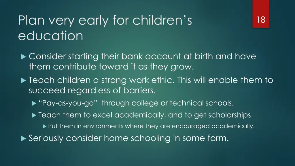 plan very early for children s education