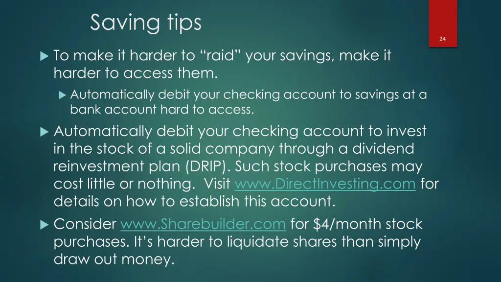 saving tips