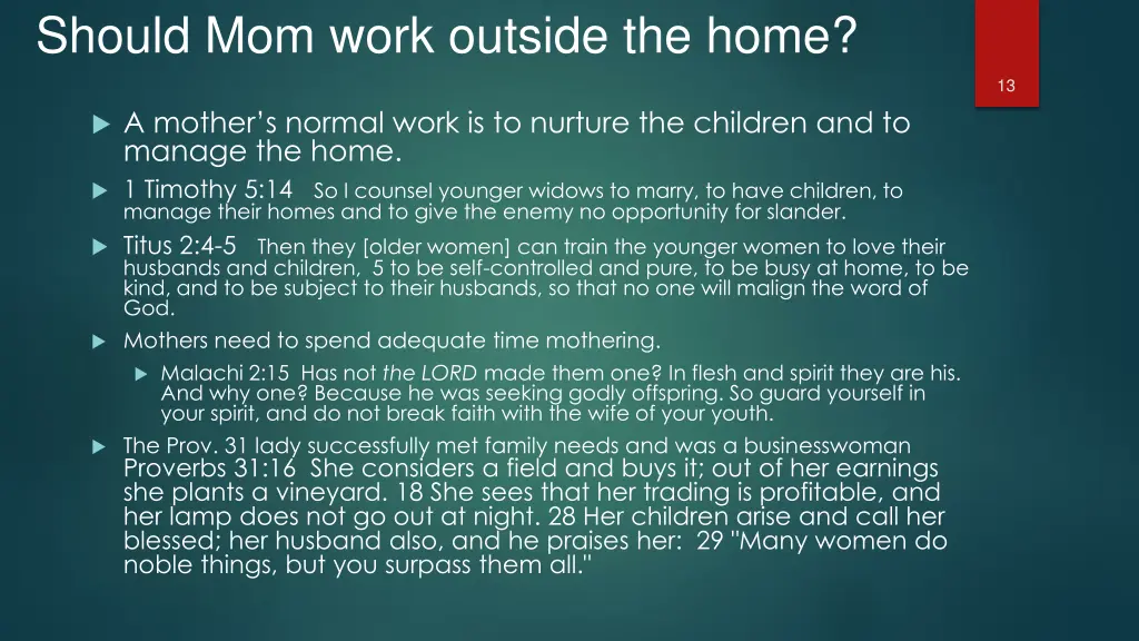 should mom work outside the home