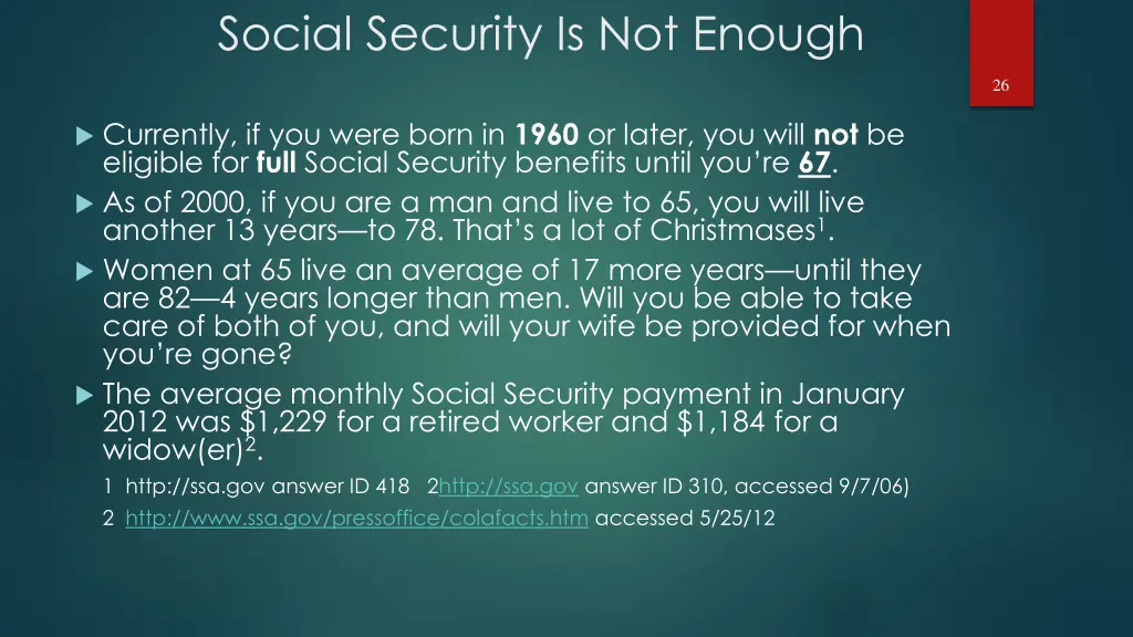 social security is not enough