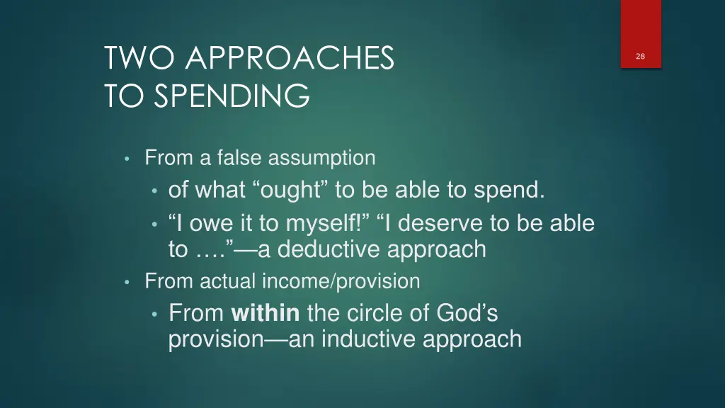 two approaches to spending