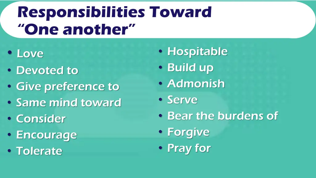 responsibilities toward one another