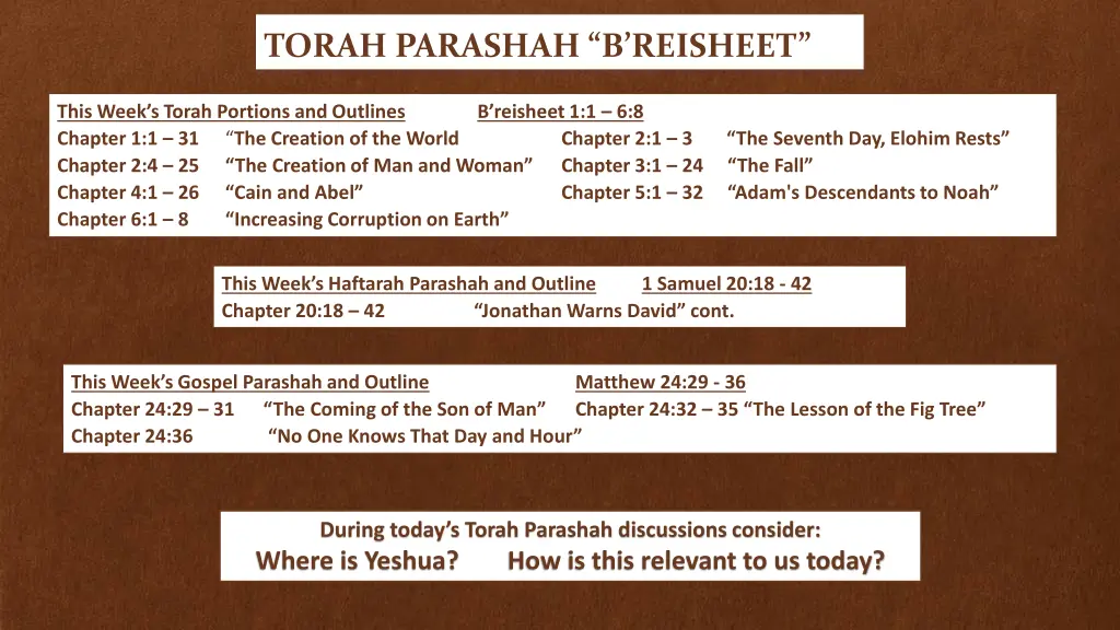 torah parashah b reisheet 1