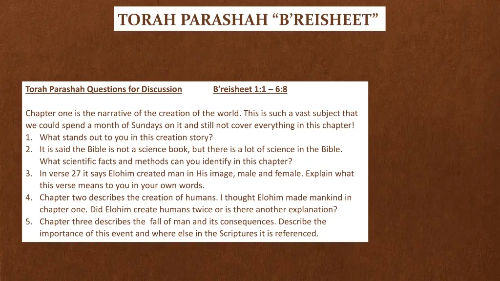 torah parashah b reisheet 2