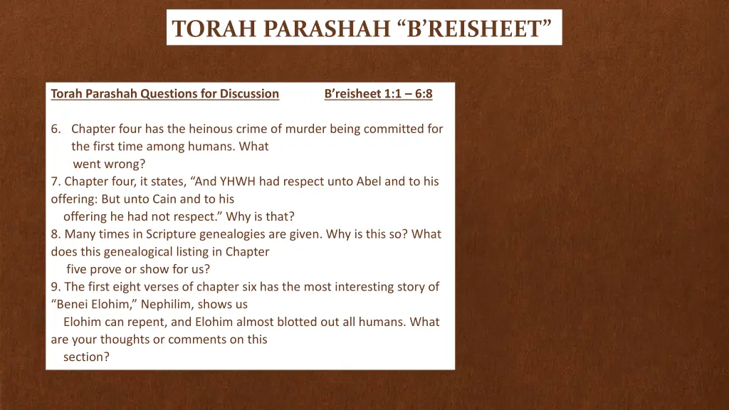 torah parashah b reisheet 3