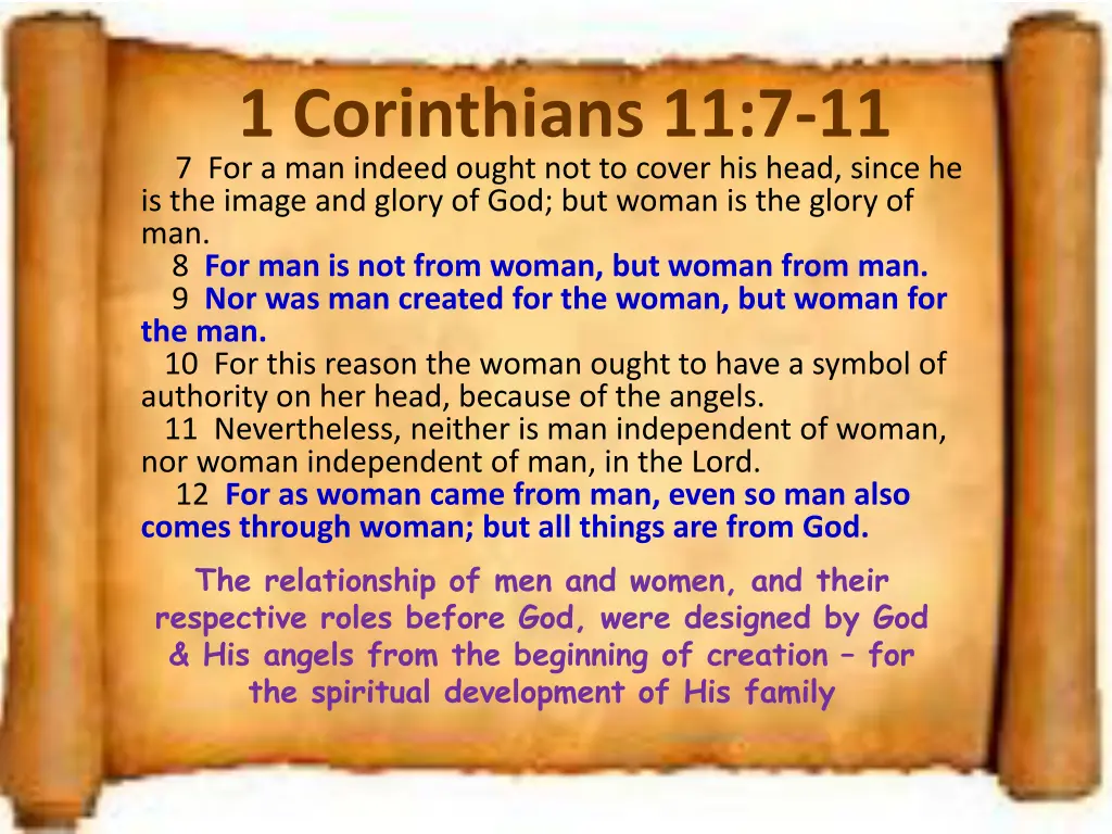 1 corinthians 11 7 11 7 for a man indeed ought