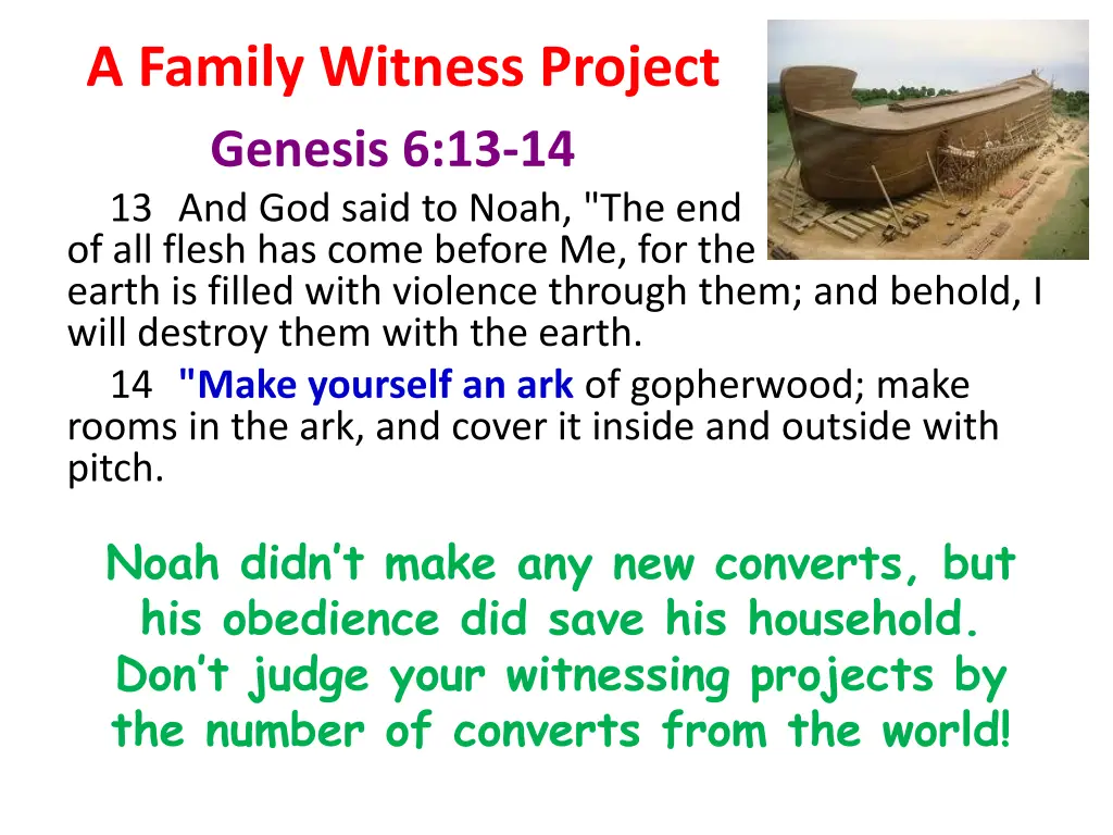 a family witness project genesis