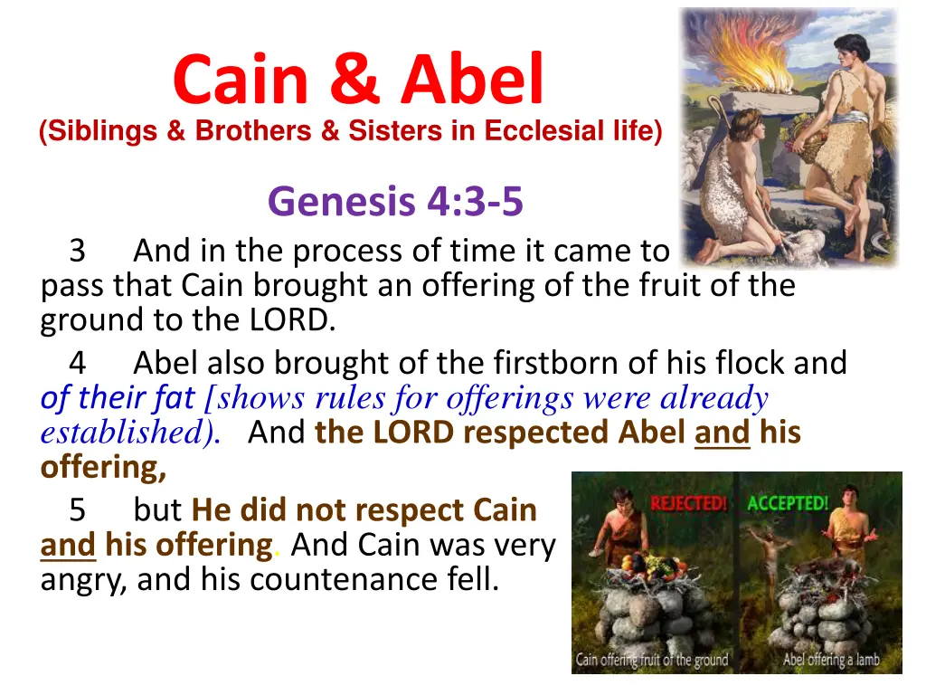 cain abel siblings brothers sisters in ecclesial