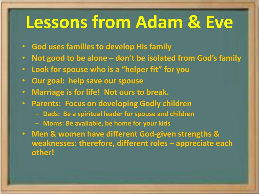 lessons from adam eve