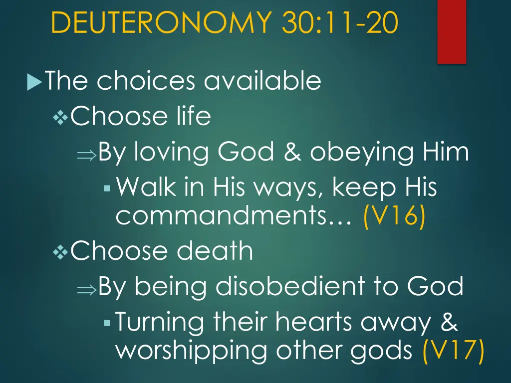 deuteronomy 30 11 20 1