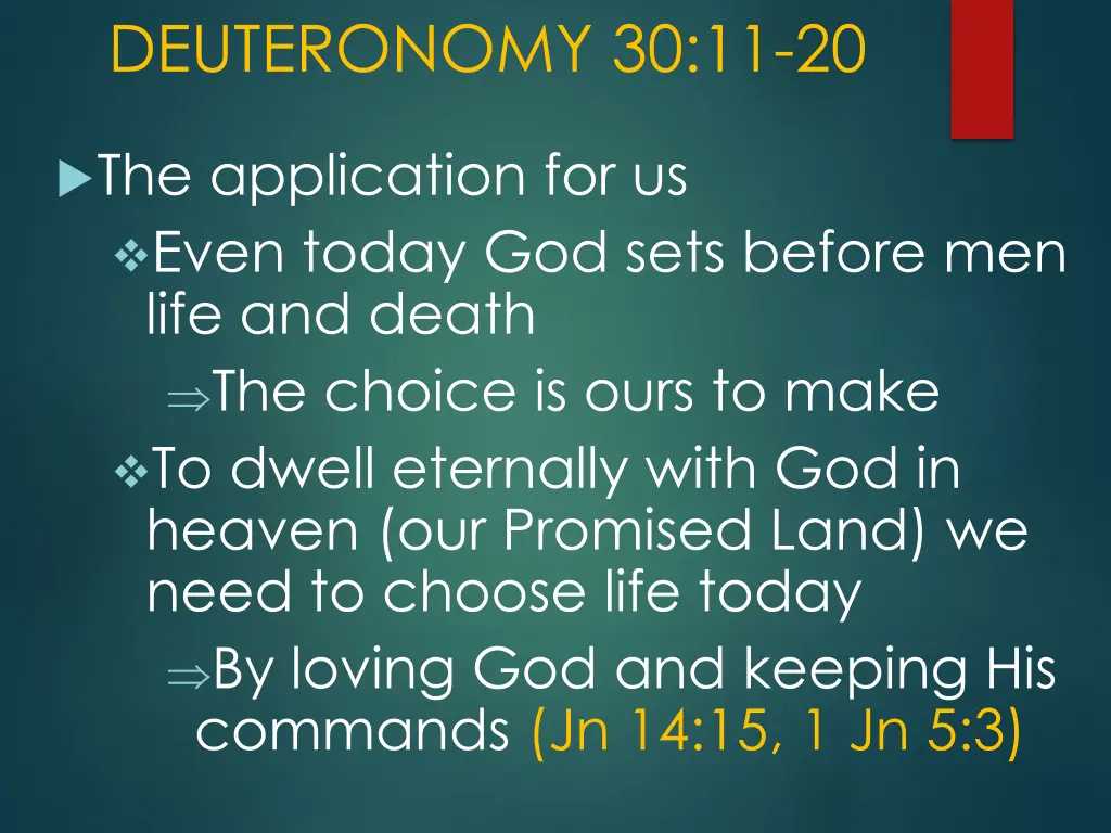 deuteronomy 30 11 20 5