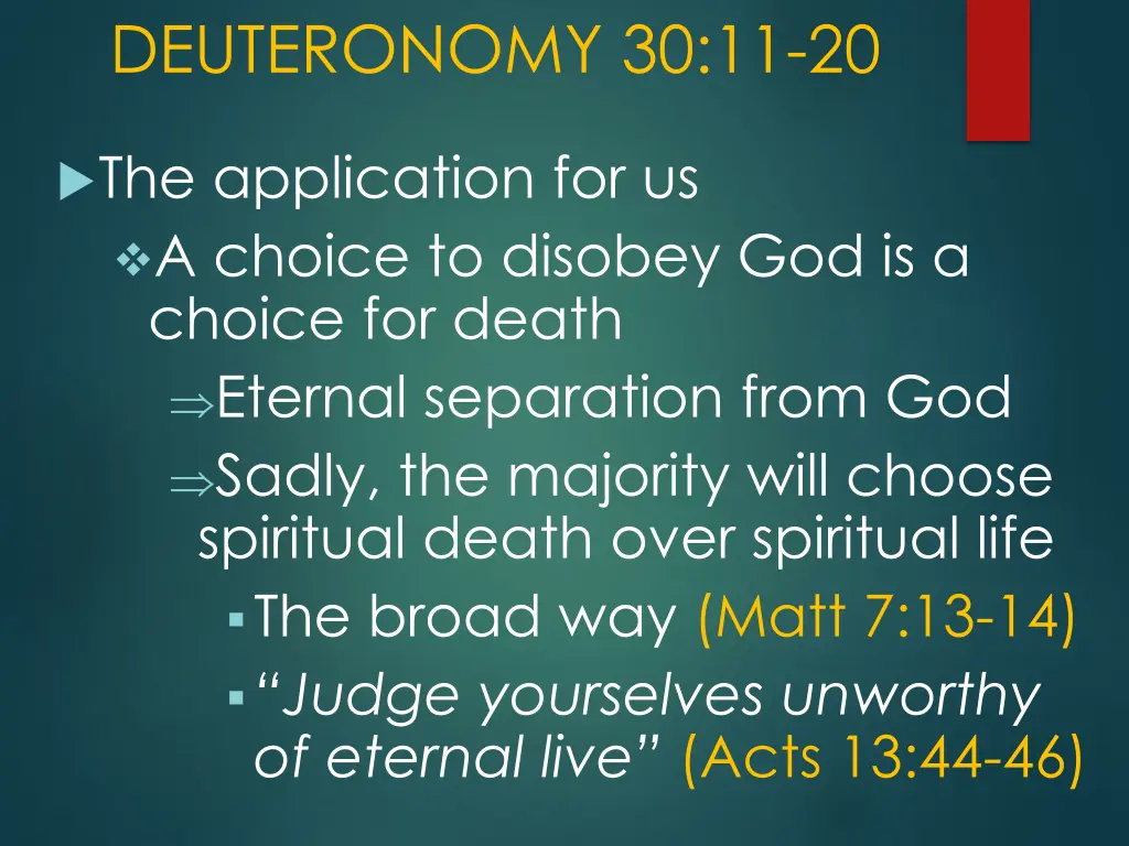 deuteronomy 30 11 20 6