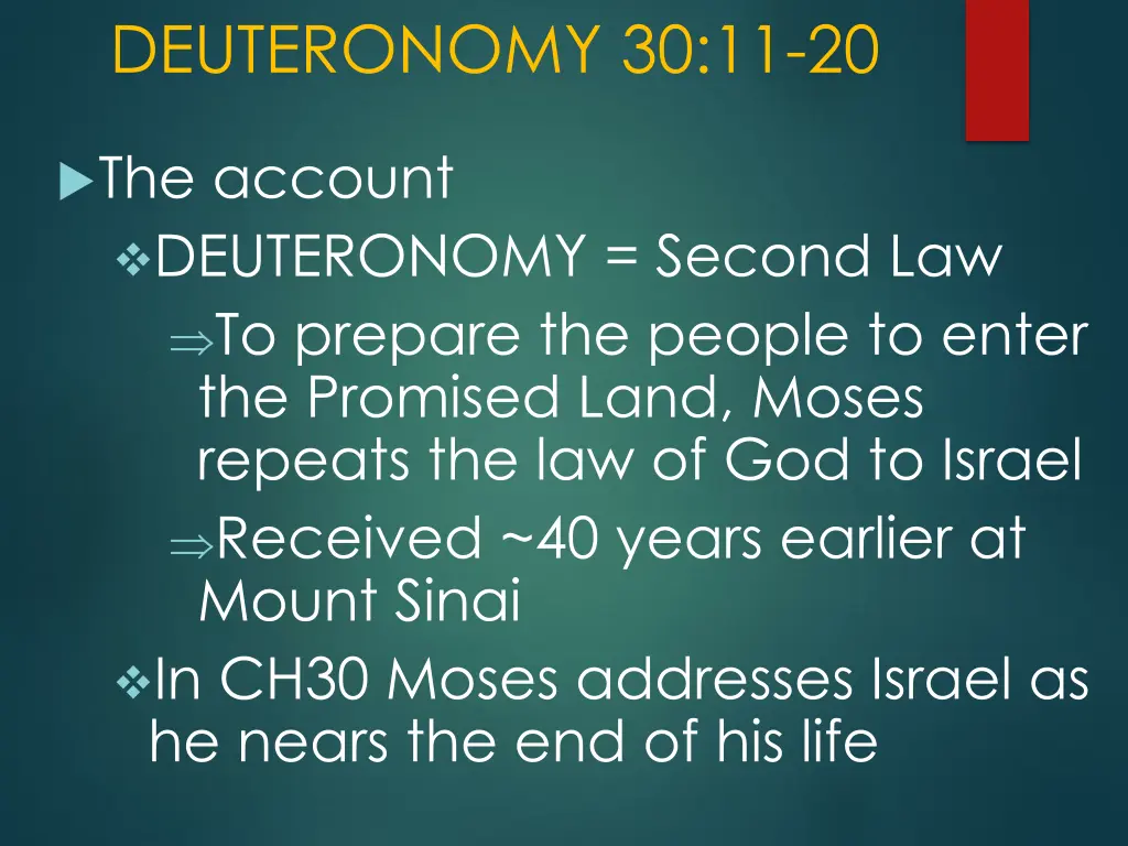 deuteronomy 30 11 20