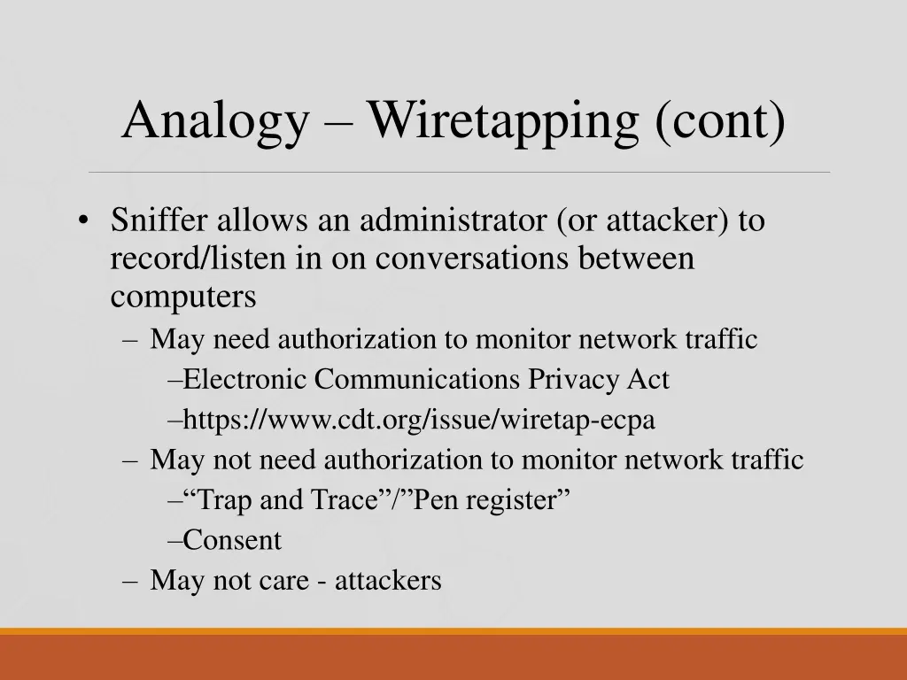 analogy wiretapping cont