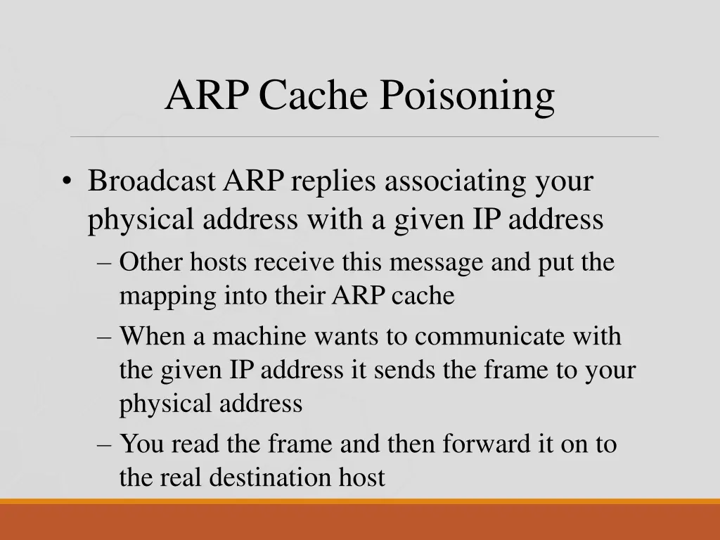 arp cache poisoning